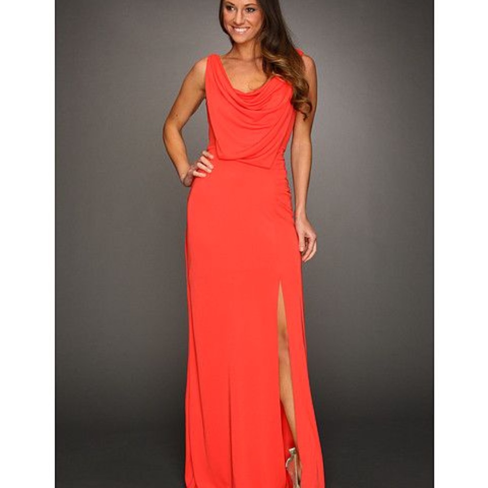 BCBGMaxazria-Coral Color-Gown- XS/0-Maxi Dress